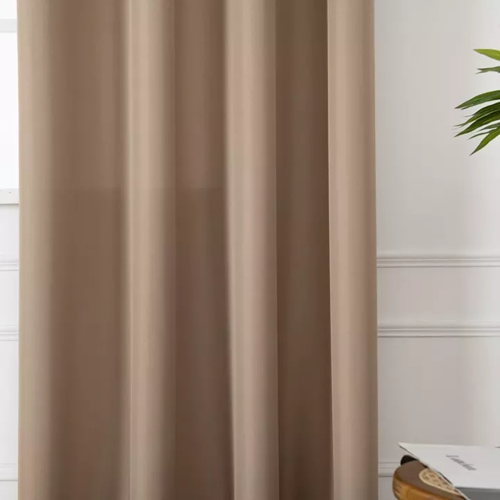 Beauty Home Κουρτίνα μεσαίας σκίασης με 8 μεταλλικούς κρίκους Effect Art 8443 140x270 Μπεζ