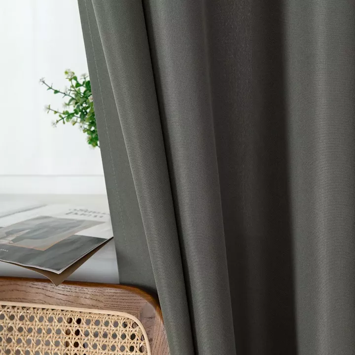 Beauty Home Κουρτίνα μεσαίας σκίασης με 8 μεταλλικούς κρίκους Effect Art 8443 140x270 Ανθρακί