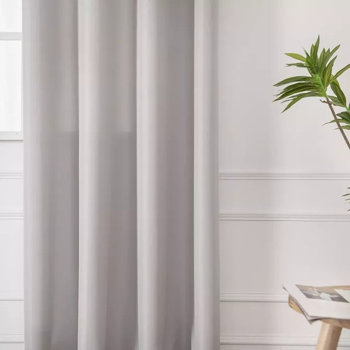 Beauty Home Κουρτίνα μεσαίας σκίασης με 8 μεταλλικούς κρίκους Effect Art 8443 140x270 Ασημί