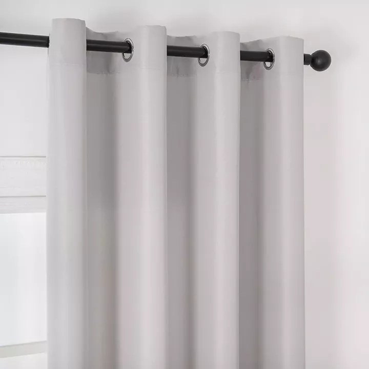 Beauty Home Κουρτίνα μεσαίας σκίασης με 8 μεταλλικούς κρίκους Effect Art 8443 140x270 Ασημί