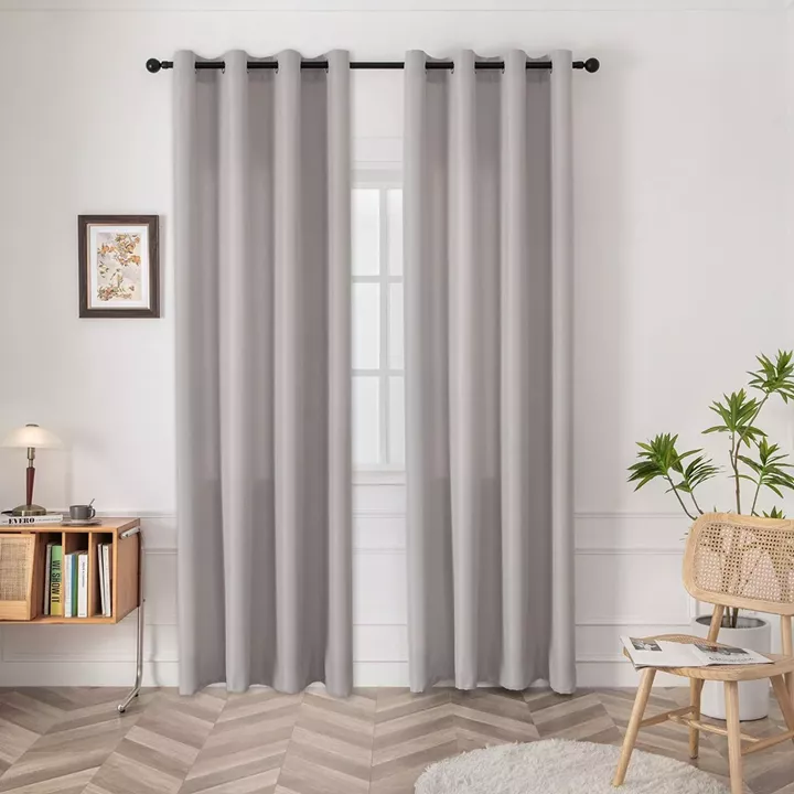 Beauty Home Κουρτίνα μεσαίας σκίασης με 8 μεταλλικούς κρίκους Effect Art 8443 140x270 Ασημί