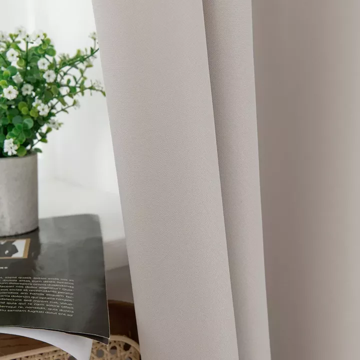 Beauty Home Κουρτίνα μεσαίας σκίασης με 8 μεταλλικούς κρίκους Effect Art 8443 140x270 Εκρού