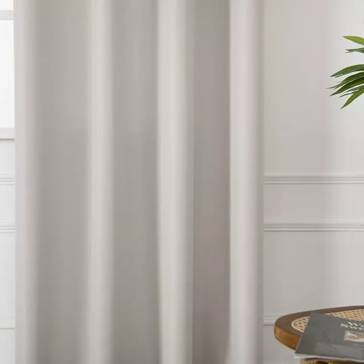 Beauty Home Κουρτίνα μεσαίας σκίασης με 8 μεταλλικούς κρίκους Effect Art 8443 140x270 Εκρού