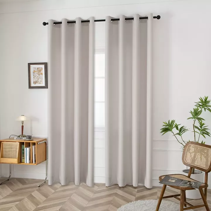 Beauty Home Κουρτίνα μεσαίας σκίασης με 8 μεταλλικούς κρίκους Effect Art 8443 140x270 Εκρού