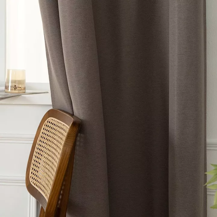 Beauty Home Ύφασμα κουρτίνας με το μέτρο Blackout jacquard σκίασης Glare Art 8444 Φ280 Μόκα