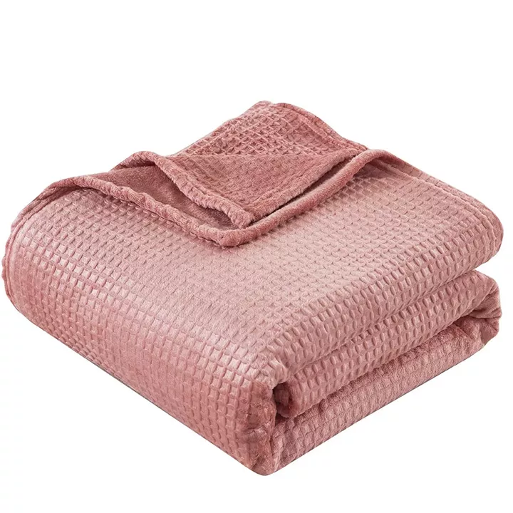 Beauty Home Κουβέρτα μονόχρωμη υπέρδιπλη Fleece Art 11551 220x240 Ροδακινί