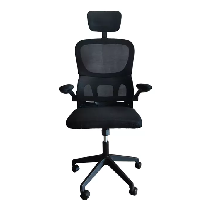Recko office chair pakoworld mesh fabric in black shade 56x62x116-125cm