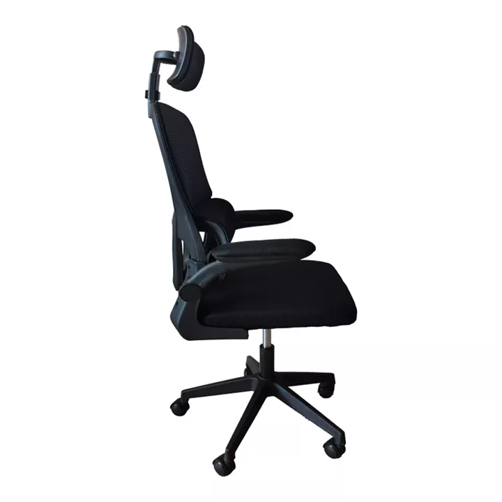 Recko office chair pakoworld mesh fabric in black shade 56x62x116-125cm