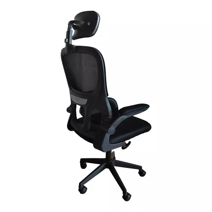 Recko office chair pakoworld mesh fabric in black shade 56x62x116-125cm