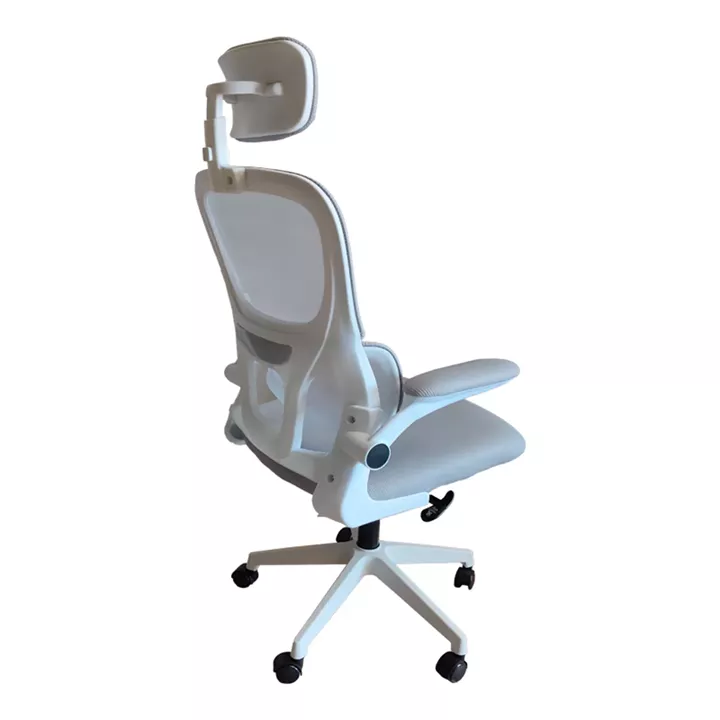 Recko office chair pakoworld mesh fabric in grey shade 56x62x116-125cm