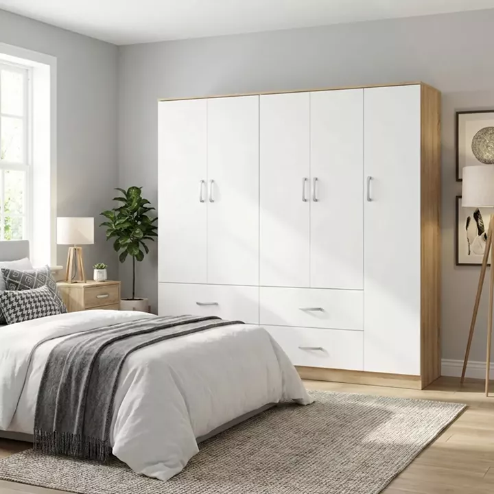 Lego pakoworld five-door wardrobe sonoma-white 170x42x180cm