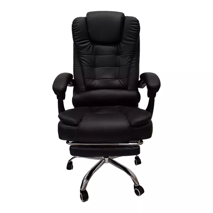 Director's office chair with footrest Worko pakoworld pu in black shade 66x62x113-121cm