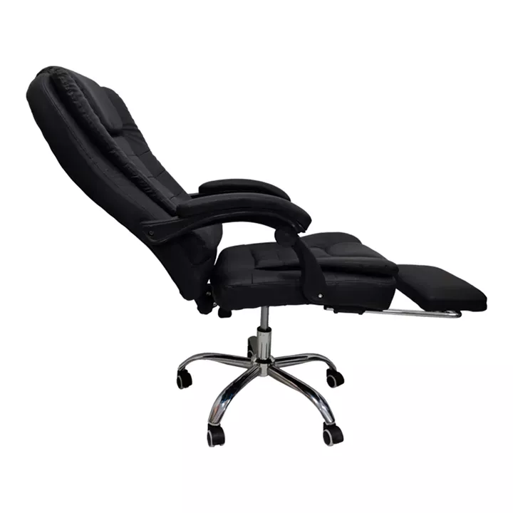 Director's office chair with footrest Worko pakoworld pu in black shade 66x62x113-121cm