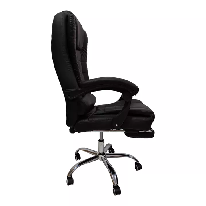 Director's office chair with footrest Worko pakoworld pu in black shade 66x62x113-121cm