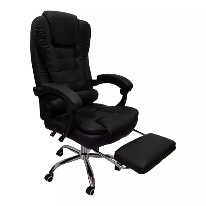 Director's office chair with footrest Worko pakoworld pu in black shade 66x62x113-121cm