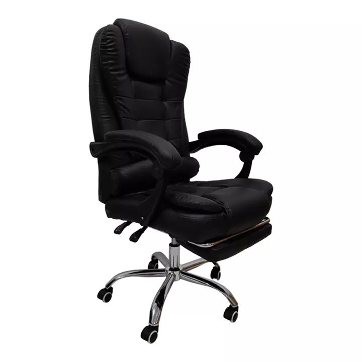 Director's office chair with footrest Worko pakoworld pu in black shade 66x62x113-121cm