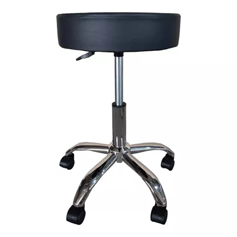 Tebere pakoworld pu office-work stool on wheels in black shade 35x35x45-57cm