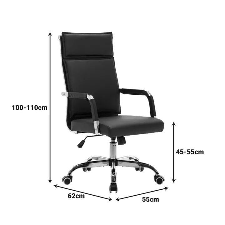 Mavel pakoworld PU executive office chair in white shade 55x62x100-110cm