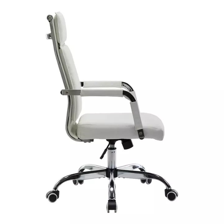 Mavel pakoworld PU executive office chair in white shade 55x62x100-110cm