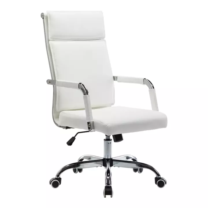 Mavel pakoworld PU executive office chair in white shade 55x62x100-110cm