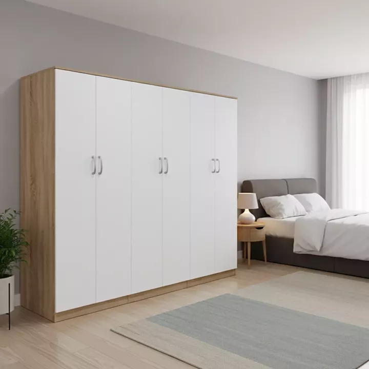 Lego II six-door wardrobe pakoworld sonoma-white 240x42x180cm