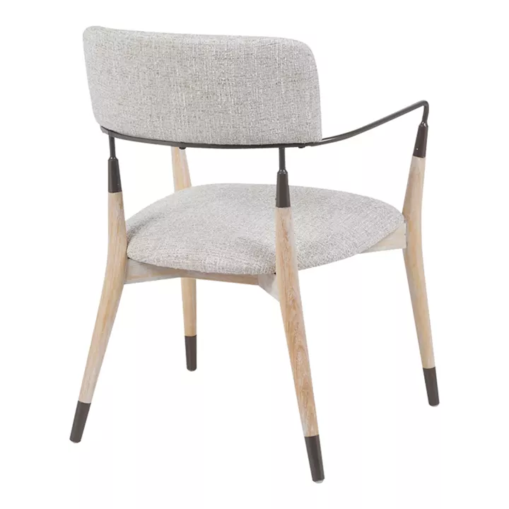 Πολυθρόνα Sentana pakoworld μέταλλο-ξύλο και ύφασμα σε μπεζ-καφέ απόχρωση 56.5x56x79εκ