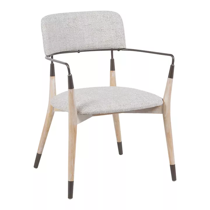 Πολυθρόνα Sentana pakoworld μέταλλο-ξύλο και ύφασμα σε μπεζ-καφέ απόχρωση 56.5x56x79εκ