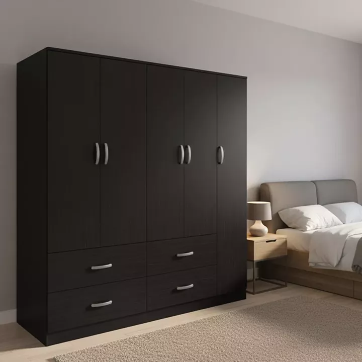 Five-door wardrobe with loft Lego pakoworld wenge 170x42x240cm