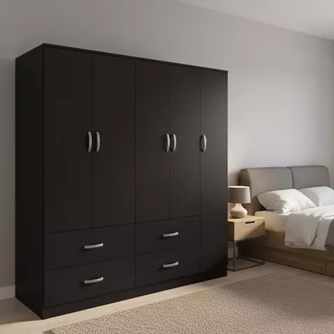 Ντουλάπα πεντάφυλλη με πατάρι Lego pakoworld wenge 170x42x240εκ