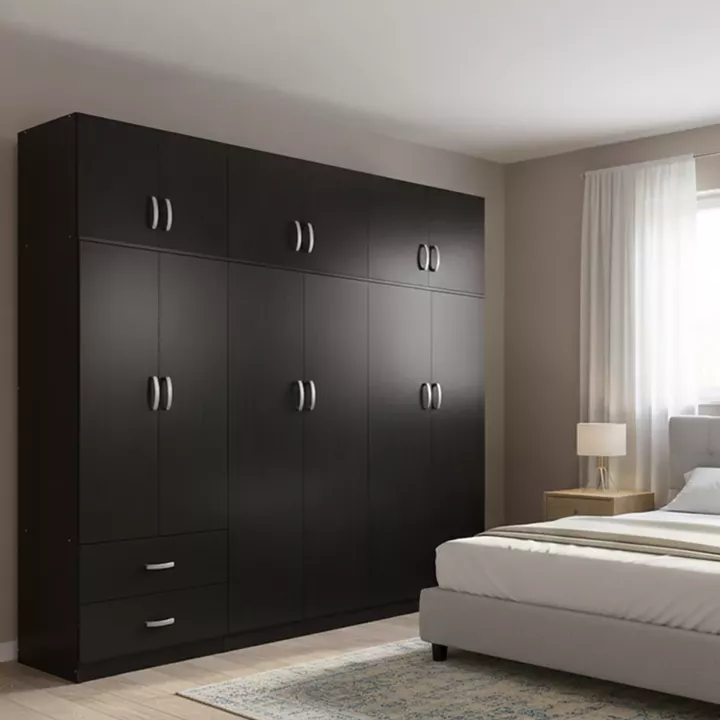 Six-door wardrobe with loft Lego I pakoworld wenge 240x42x240cm