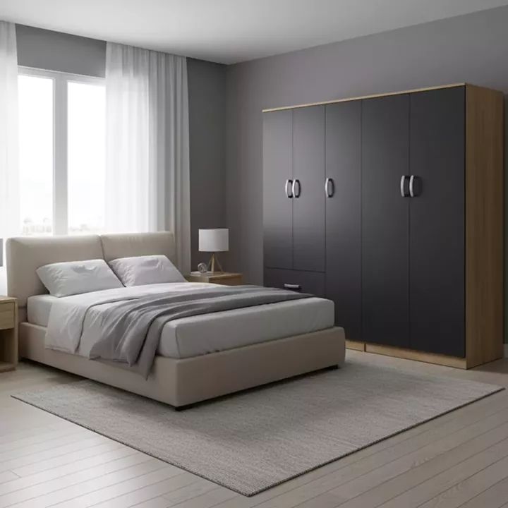 LegoI  pakoworld five-door wardrobe sonoma-anthracite 170x42x180cm