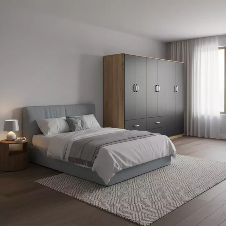 Lego pakoworld six-door wardrobe sonoma-anthracite 240x42x180cm