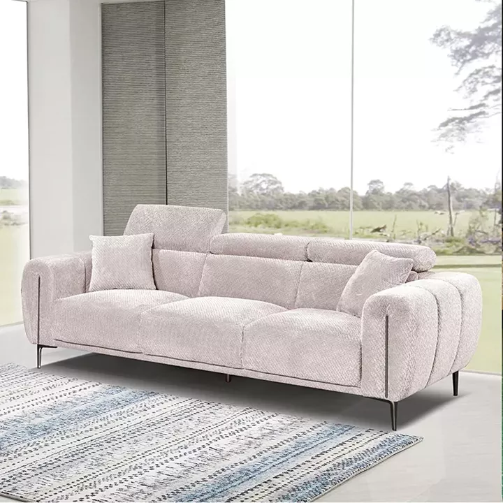 SEVILLE Kαναπές 3Θέσιος Σαλονιού - Καθιστικού, Teddy Ύφασμα Μπεζ