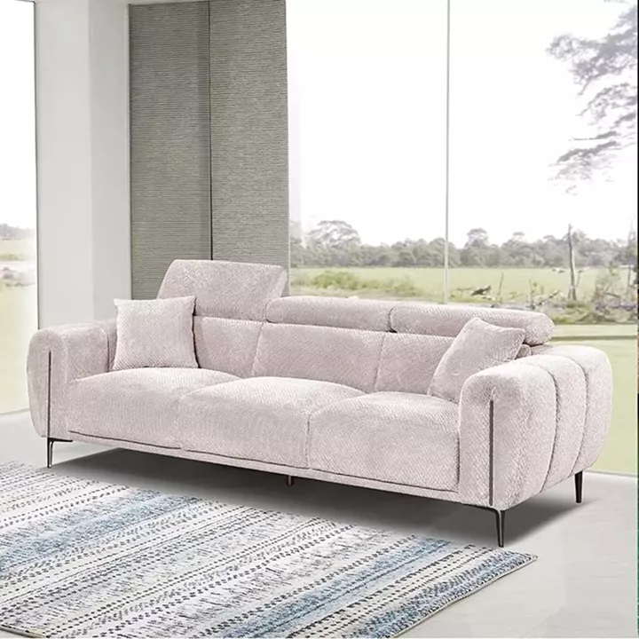 SEVILLE Kαναπές 3Θέσιος Σαλονιού - Καθιστικού, Teddy Ύφασμα Μπεζ