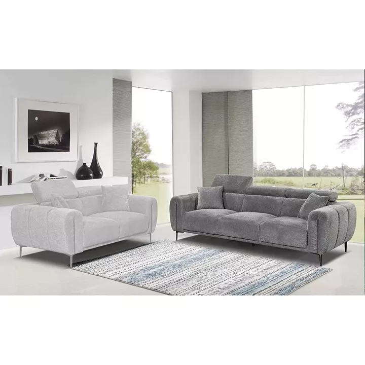 SEVILLE Kαναπές 3Θέσιος Σαλονιού - Καθιστικού, Teddy Ύφασμα Σκούρο Γκρι