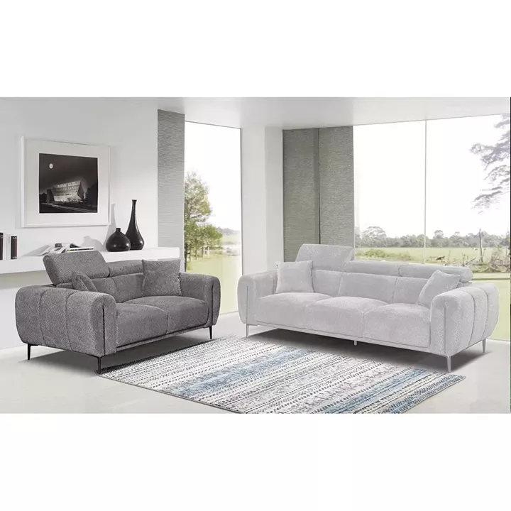 SEVILLE Kαναπές 2Θέσιος Σαλονιού - Καθιστικού, Teddy Ύφασμα Σκούρο Γκρι