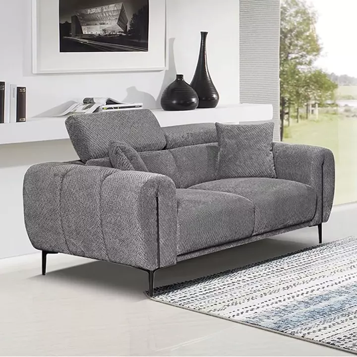 SEVILLE Kαναπές 2Θέσιος Σαλονιού - Καθιστικού, Teddy Ύφασμα Σκούρο Γκρι