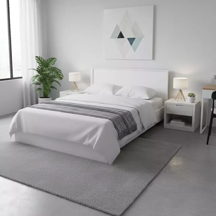 Κρεβάτι Athos pakoworld σε λευκή απόχρωση 160x200εκ
