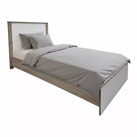 Athos pakoworld bed in sonoma-white shade 90x190cm
