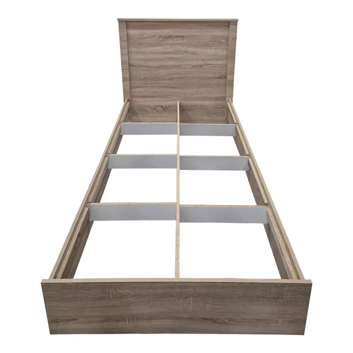 Κρεβάτι Athos pakoworld σε sonoma απόχρωση 90x190εκ