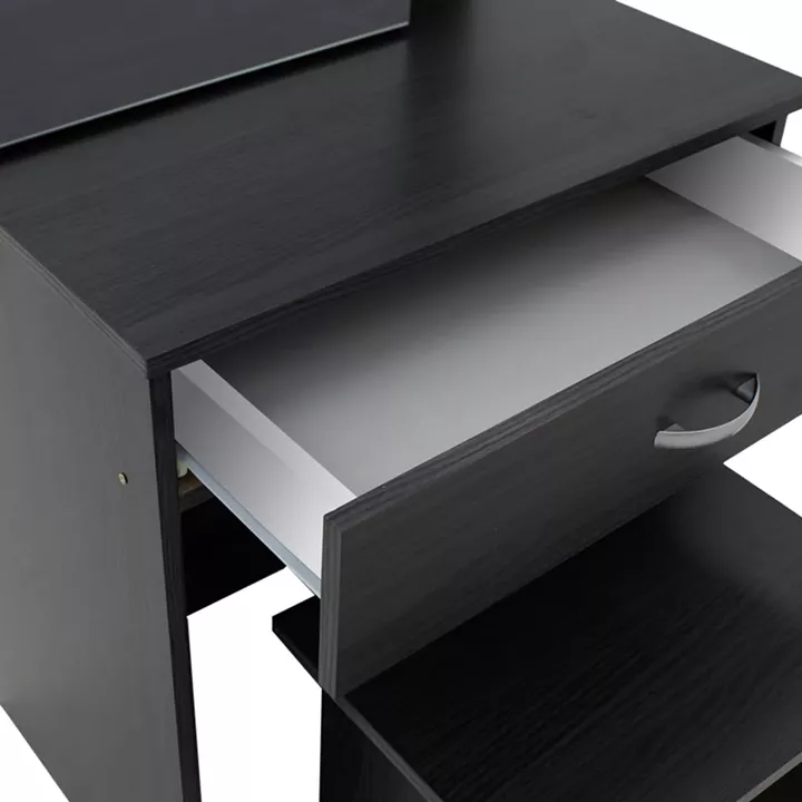 Τουαλέτα κρεβατοκάμαρας Zelia pakoworld με καθρέπτη και σκαμπό χρώμα wenge eo 60x40.5x151εκ