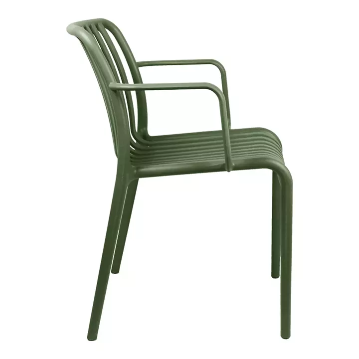 Armchair Zoi pakoworld pp in dark green shade 55.5x57.5x79cm