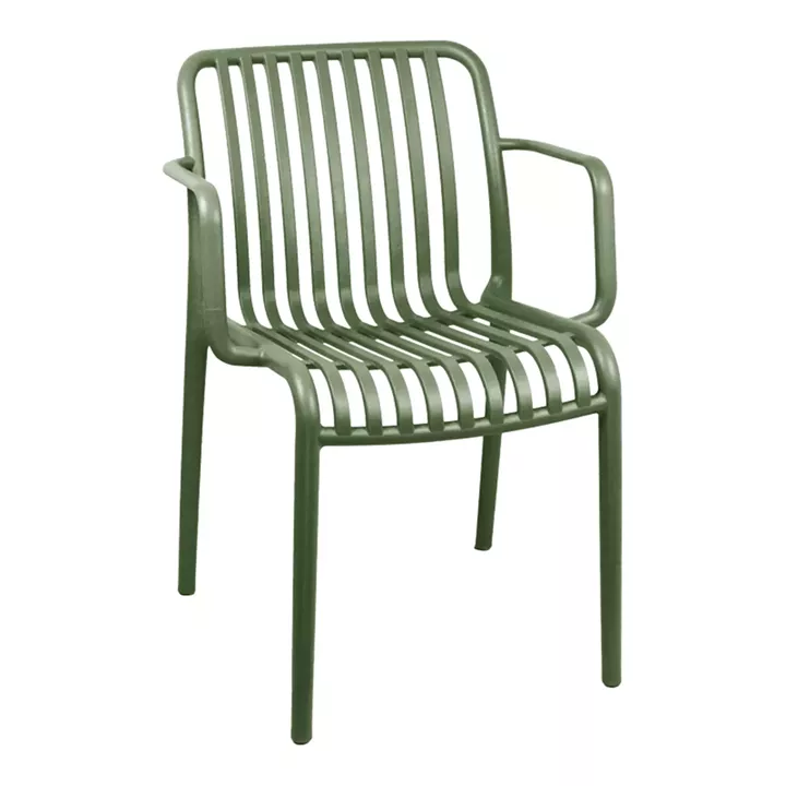 Armchair Zoi pakoworld pp in dark green shade 55.5x57.5x79cm