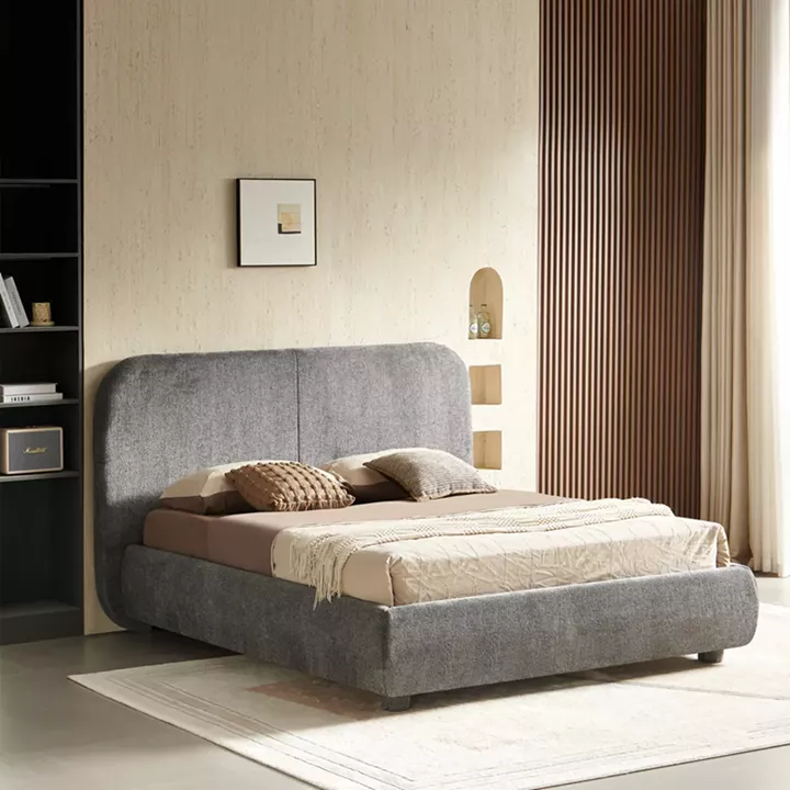 Bed Salena pakoworld dark grey fabric 160x200cm