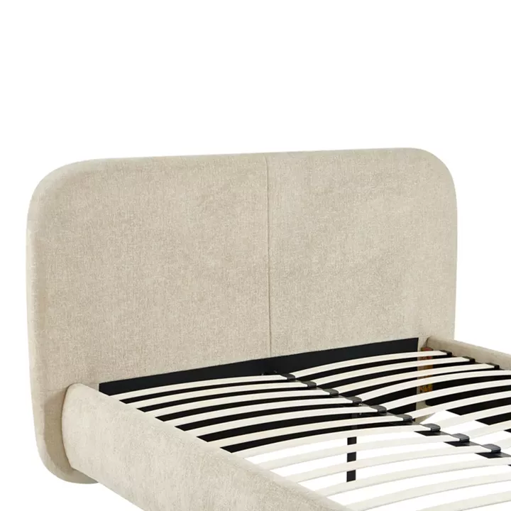 Bed Salena pakoworld beige fabric 160x200cm