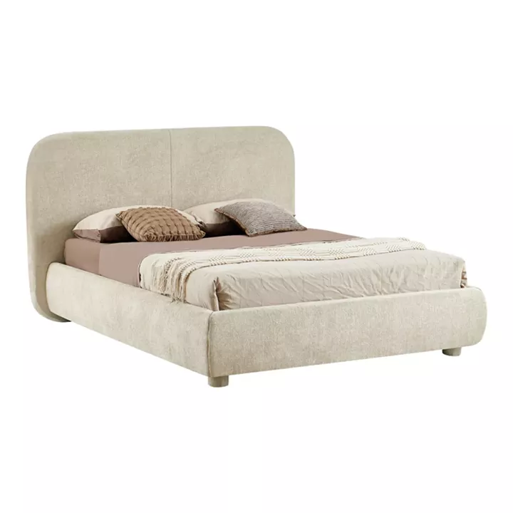 Bed Salena pakoworld beige fabric 160x200cm