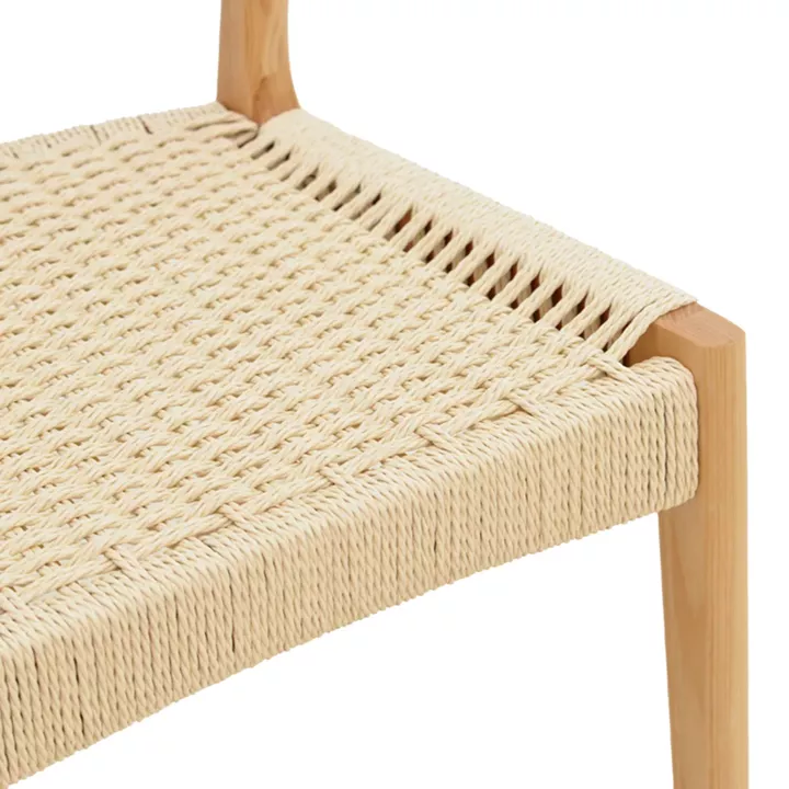 Chair Karlinda pakoworld natural beech wood-natural color rope 47.5x55x81cm