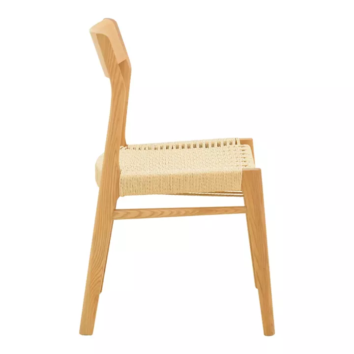 Chair Karlinda pakoworld natural beech wood-natural color rope 47.5x55x81cm