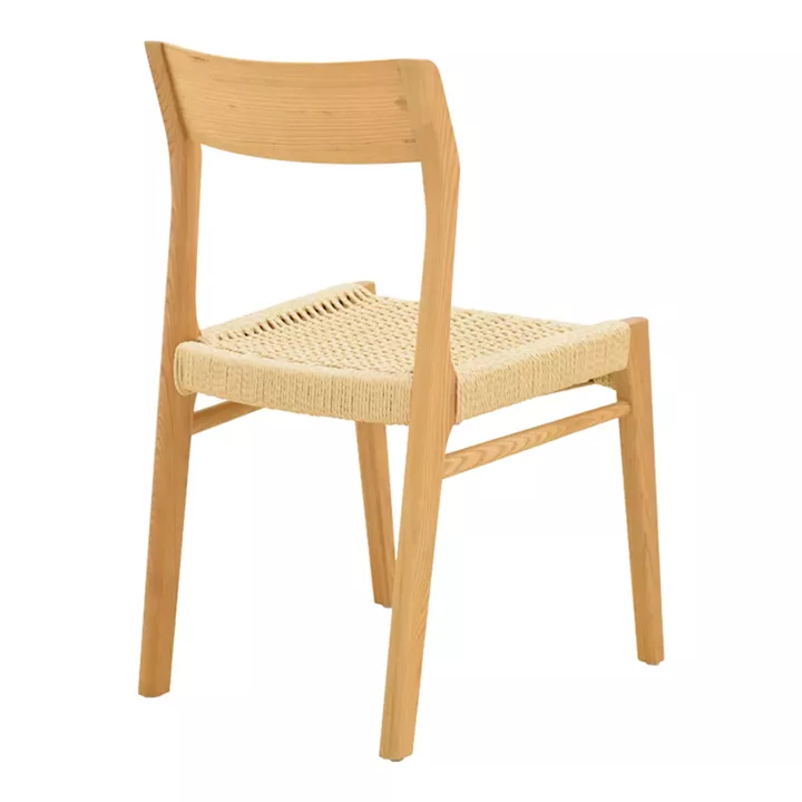 Chair Karlinda pakoworld natural beech wood-natural color rope 47.5x55x81cm