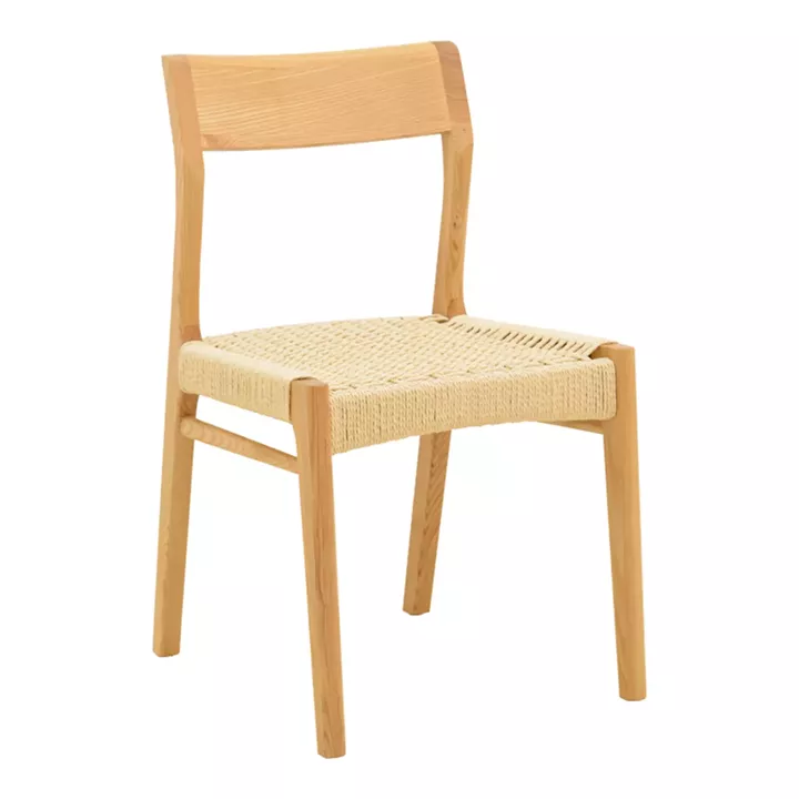 Chair Karlinda pakoworld natural beech wood-natural color rope 47.5x55x81cm